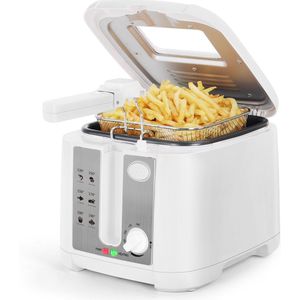 Aigostar Indra 30HEX - Frituurpan - Friteuse - 2.5L - met Kijkvenster - 1650W - Koude zone - wit