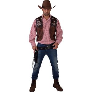 Magic Design Vest Cowboy Heren Polyester Bruin Maat L/xl