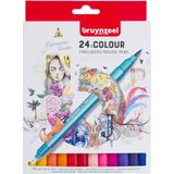 Bruynzeel Creatives Fineliner / Brushpen set 24 kleuren