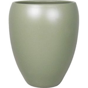 Bloemen vaas/vazen mat army groen van keramiek D16 x H19 cmï¿½- Bloempot/plantenpot/bloemenvaas