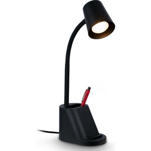 Briloner Pahu - Bureaulamp - 7534015 - Penhouder - Kabelschakelaar - Draaibaar - 21 x 10 x 35,5 cm - Zwart