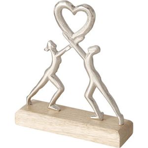 Boltze - Beeld - Sculptuur - Amor - Mangohout - Aluminium - Zilver