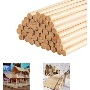 100 stuks Houten Stokken 30 cm Lang - Rondhout 6 mm - Houten Stokjes voor Modelbouw .