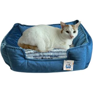 Lavida Home Taiki Kattenmand- Kattenmand -Hoge Kwaliteit- Hondenmand -Deierenmand - Blauw- 55x40x20cm