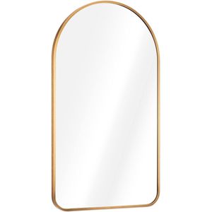 wandspiegel in goudkleurig frame - Boogvormig design - 3x45x80 cm - Spiegel inclusief bevestigingsmateriaal - Op te hangen of neer te zetten