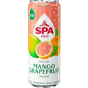 Spa Fruit Sparkling Mango Grapefruit Blikjes Frisdrank 25cl Tray 24 stuks Water