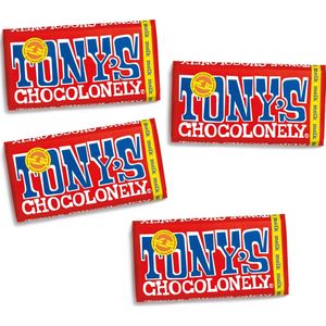 Tony's Chocolonely Melk Chocolade Reep - 4 x 180 gram