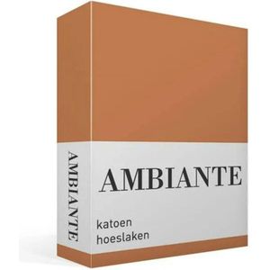 Ambiante Cotton Uni - Hoeslaken - Eenpersoons - 90x200 cm - Orange