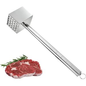 Vleeshamer, dubbelzijdige vleeshamer van roestvrij staal, steakel klopper roestvrij staal, meat tenderizer maken, zachte schnitzels, steak, kip, pork mutton