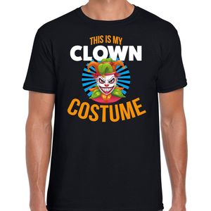 Verkleed t-shirt clown costume zwart voor heren - Halloween kleding XXL