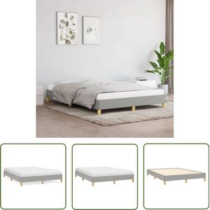 vidaXL Bedframe Lichtgrijs 140x200 cm - Stijlvol & Comfortabel Bed Frame - Tweepersoons Bed - Grijs Bed - Houten Bed - Stoffen Bed