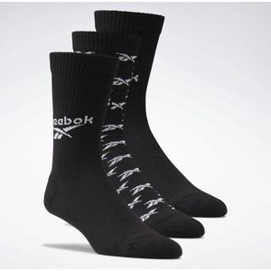 Reebok CL Fo Crew Sock 3P Black ZWART S