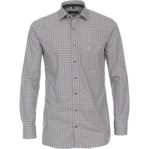 CASA MODA comfort fit overhemd - popeline - antraciet dessin - Strijkvriendelijk - Boordmaat: 45