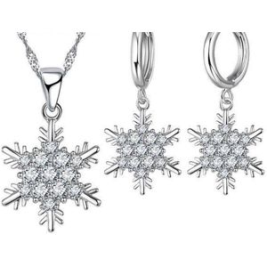 N3 Collecties 925 Sterling Zilveren CZ Oorbellen + Kettingen Zirkonia Sieraden Set Voor Vrouwen
