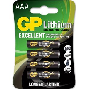 GP Batteries Lithium Primary AAA - 4 Wegwerpbatterij Alkaline