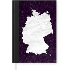 Notitieboek - Schrijfboek - Landkaart - Duitsland - Wit - Notitieboekje klein - A5 formaat - Schrijfblok