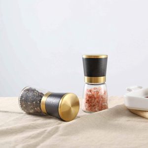 VEVOUK Moderne zout- of pepermolen in goud marmerstijl elegant transparant en navulbaar kruidenmolen design voor keuken feestjes cadeau voor Kerstmis