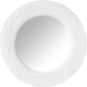 Spiegel - fluffy - wit - teddy - 40 cm - rond