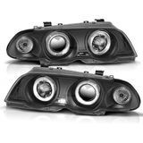 Koplampen dual halo rims BMW E46 05 98-08 01 ANGEL EYES ZWART