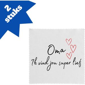 Akyol - oma ik vind jou super lief brillendoekjes - Oma - de liefste oma - verjaardag - cadeautje voor oma - oma artikelen - kado - geschenk - 17,8 bij 17,8 cm - 2 stuks
