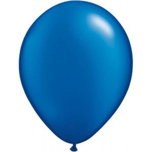 Zak met 100 ballons no. 14 metallic blauw