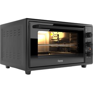 Ferre GFK-45TMO - Vrijstaande Mini Oven - 60cm - 45 liter - 2034 W - Dubbel Glas - 90min Timer -Zwart
