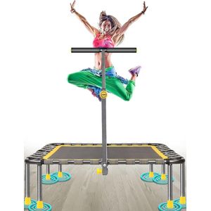 40"" Mini Fitness Trampoline Max. Belasting 220lbs Veilig Stil Eenvoudige Installatie Indoor Oefening Opvouwbare Trampoline voor Volwassenen Kinderen, HMTM-N437