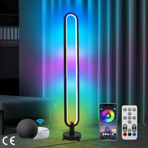 RGBW LED Vloerlamp - 18W Slimme WiFi, Sfeerverlichting met meerdere kleuren, dimbaar, afstandsbediening, geschikt voor apps, muzieksynchronisatie - Moderne woonkamer-, slaapkamer- en speelkamerverlichting