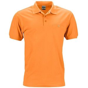 James and Nicholson Heren Werkkleding Polo Pocket Shirt (Oranje)