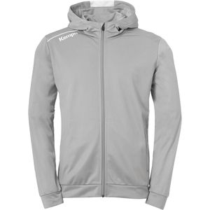 Kempa Player Hood Jacket Donker Grijs Melange-Wit Maat L