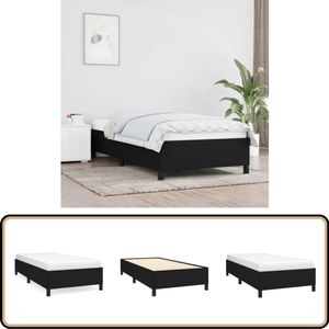 vidaXL Bedframe - 90x190 cm - Zwart Stof - Zonder Matras Bed Frame - Slaapkamer Meubilair - Tweepersoon Bed - Zwarte Bedframe - Stoffen Bedframe