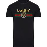 Ballin Est. 2013 - Heren Tee SS Tiger Lines Shirt - Zwart - Maat XXL