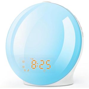 Wake up light - Slaaphulp - Lichtwekker - Wekker - Digitale wekker - Radiowekker - Natuurgeluiden - Met alarm
