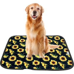 XXL Puppy training pad - Plasmat - Zonnebloem - 104 x 104 cm - Hondentoilet - Herbruikbaar - Wasbaar