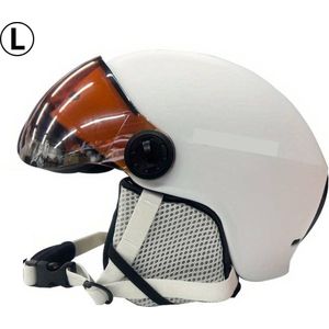 Nivard Skihelm - Met Vizier - Ski Gadgets - Dames - Heren - Wintersport - Ski - Wit - Maat L