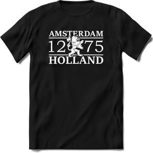 Amsterdam T-Shirt | Souvenirs Holland Kleding | Dames / Heren / Unisex Koningsdag shirt | Grappig Nederland Fiets Land Cadeau | - Zwart - 3XL