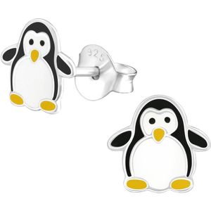 Princess Oorbellen Pinguin - 925 Zilver E-Coating - Dier - ∅7mm