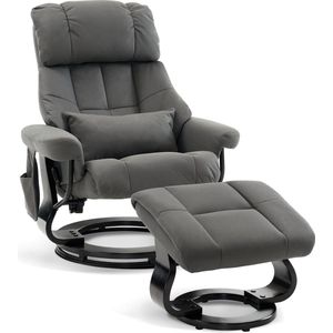 Fauteuil met kruk, draaibare tv-stoel met ligfunctie