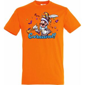 T-shirt Carnavalluh | Carnaval | Carnavalskleding Dames Heren | Oranje | maat S