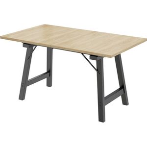 Merax Uitschuifbare Eettafel Houtkleurig – Telescooptisch (140/180x80 cm) – Moderne Tafel met Verstelbare Lengte en Sterke Ondersteuning – Geschikt voor 4-6 Personen