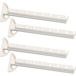 Set van 6x stuks inklapbare kledinghaak voor 7 kledinghangers - wit - 31 cm - kledingluchter / kledingstang - inklapbaar