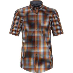 Casa Moda - Short Sleeve Overhemd Ruiten Multicolour - Heren - Maat L - Regular-fit