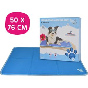 CoolPets Premium Koelmat Hond – 76 x 50 cm – Hondenmat voor verkoeling – Anti-slip mat -non-flow coolgel – Makkelijk schoon te maken – Koelmat voor lang gebruik – Met Citronella en Eucalyptus