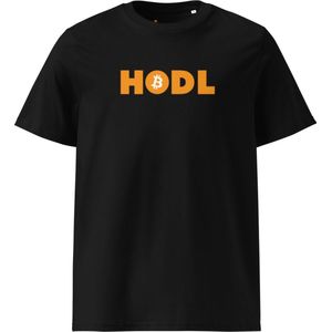 Bitcoin HODL T-shirt - Unisex - 100% Biologisch Katoen - Kleur Zwart - Maat L | Bitcoin cadeau| Crypto cadeau| Bitcoin T-shirt| Crypto T-shirt| Crypto Shirt| Bitcoin Shirt| Bitcoin Merch| Crypto Merch| Bitcoin Kleding