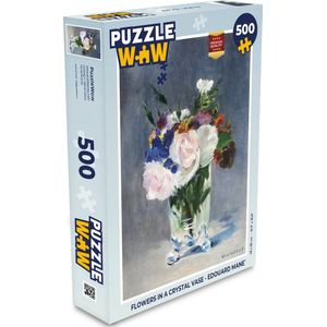 Puzzel Flowers in a crystal vase - Edouard Manet - Legpuzzel - Puzzel 500 stukjes