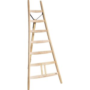 Driepootladder - 6 treden/sporten - Stahoogte 413 cm - Houten ladder