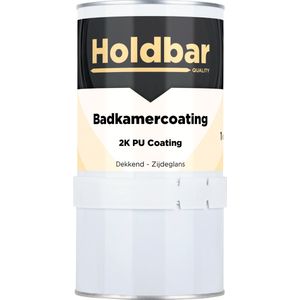 Holdbar Badkamercoating Standaard Wit 1 kg - Badkamerverf - Tegelverf - Alle kleuren - Waterdichte Badkamer verf - Ook Toepasbaar in douchecel - Gemakkelijk te reinigen - 2 Componenten