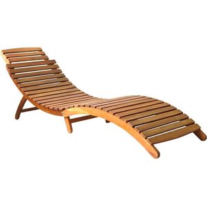 The Living Store Ligbedden 2 st met kussens massief acaciahout - Ligbed - Lounge Stoel - Tuinset - Acacia Hout - Buitendecor