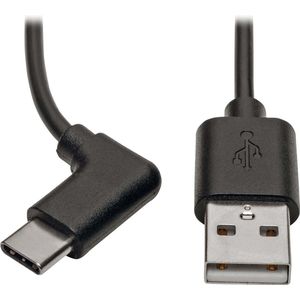 Tripp-Lite U038-003-CRA USB Type-A to Type-C Cable, M/M, Right-Angle USB-C, 2.0, 3 ft. - Thunderbolt 3 Compatible TrippLite