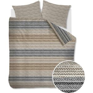 Ambiante Cozy Knit dekbedovertrek - Tweepersoons - 200x200/220 - Grijs